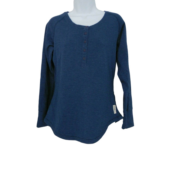 Women's Roots 73 River Rock Henley Top Life is Short Eat Dessert First Quote Med - Picture 3 of 7